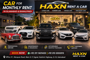 Car for Monthly Rent in Islamabad & Rawalpindi | Luxury & Economy Cars