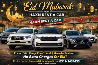 Eid Mubarak Rent a Car in Islamabad & Rawalpindi | No Extra Charges | Prado, V8, Audi, Mercedes