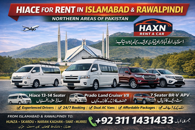 Hiace for Rent in Islamabad & Rawalpindi | 13–14 Seater Van