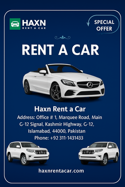 Rent a Car in Blue Area Islamabad & Rawalpindi – Haxn - Car Rental Services