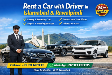 Rent a Car with Driver in Islamabad & Rawalpindi | Book Now