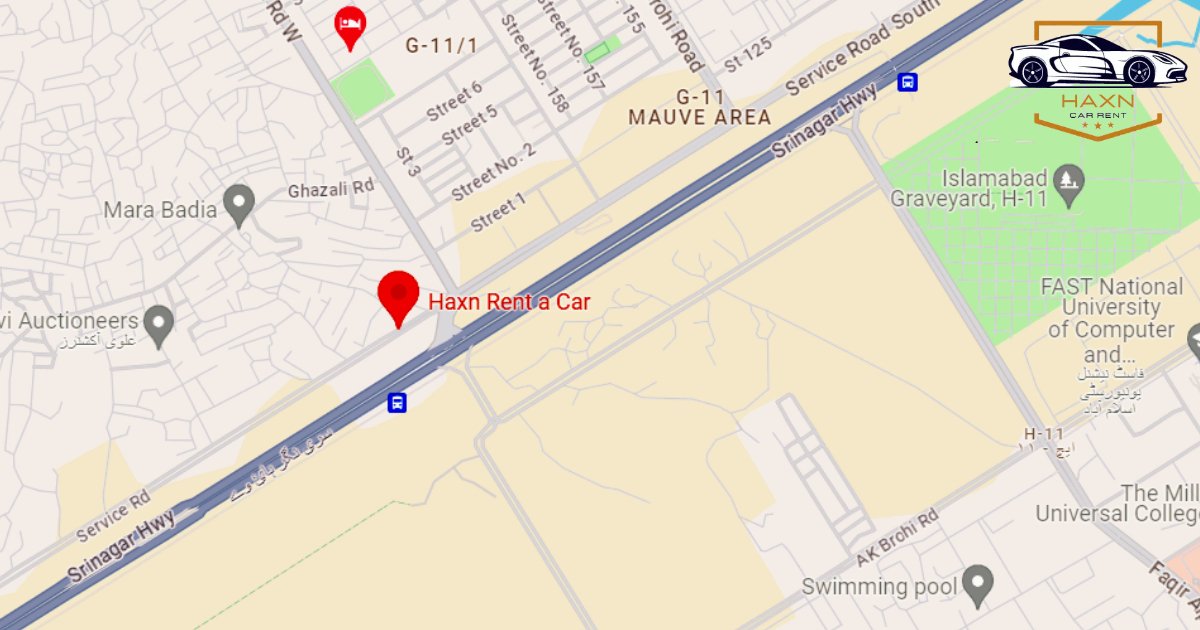 Haxn rent a car Islamabad location